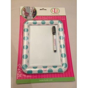 Dry Erase Board - White & Blue Dots